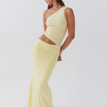 Lang One-Shoulder Maxi Kjole med Cut-Out | Dimissions- & Sommerkjole