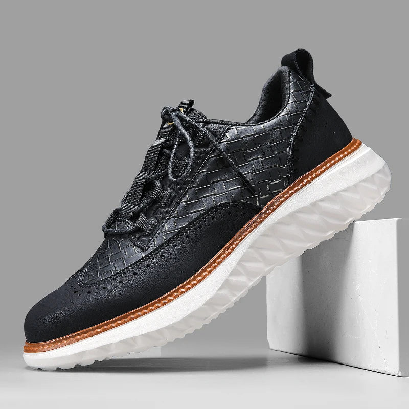 Chunky Hybrid Brogue Sneakers med Ribbet Kontrastsål | Snørebånd Hverdagssko