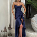 Satin Maxi Kjole med Slids | Elegant Bryllupsgæst- & Dimissionskjole