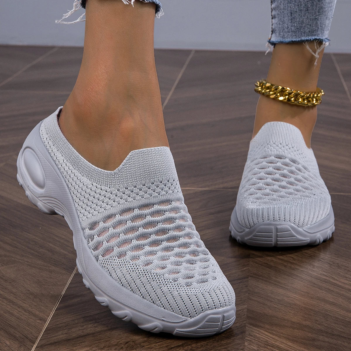 Ortopædiske Mesh Gå-Sko med Slip-On Design | Åndbare Komfort Hverdagssko
