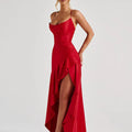 Satin Maxi Kjole med Slids | Elegant Bryllupsgæst- & Dimissionskjole