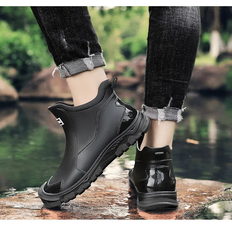 Herre Gummistøvler | Vandafvisende Udendørs — Robust Slip-On Terrænsko