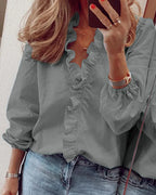 Enola | Feminin Bluse med Legende Flæser