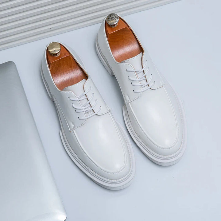 Læder Oxford Dress Sko med Platform Sål | Klassisk Snørebånd Formelt Sko