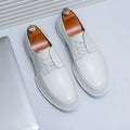Læder Oxford Dress Sko med Platform Sål | Klassisk Snørebånd Formelt Sko