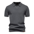 Kortærmet Strik Polo T-shirt til Herrer | Tekstureret Ensfarvet Design