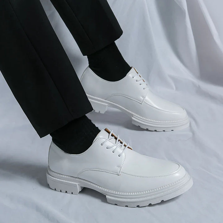 Læder Oxford Dress Sko med Platform Sål | Klassisk Snørebånd Formelt Sko