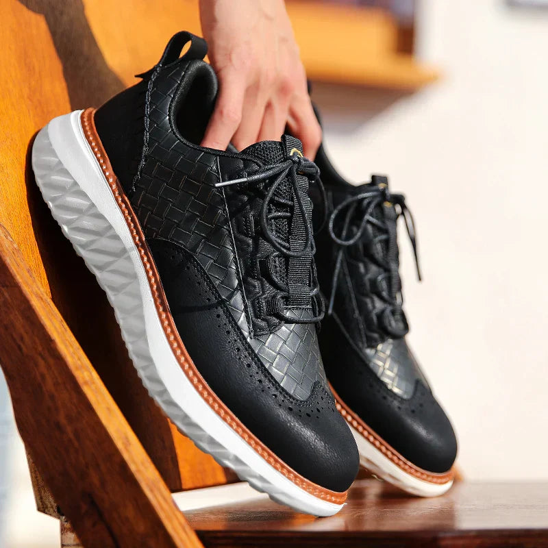 Chunky Hybrid Brogue Sneakers med Ribbet Kontrastsål | Snørebånd Hverdagssko