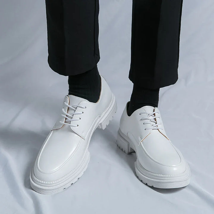 Læder Oxford Dress Sko med Platform Sål | Klassisk Snørebånd Formelt Sko