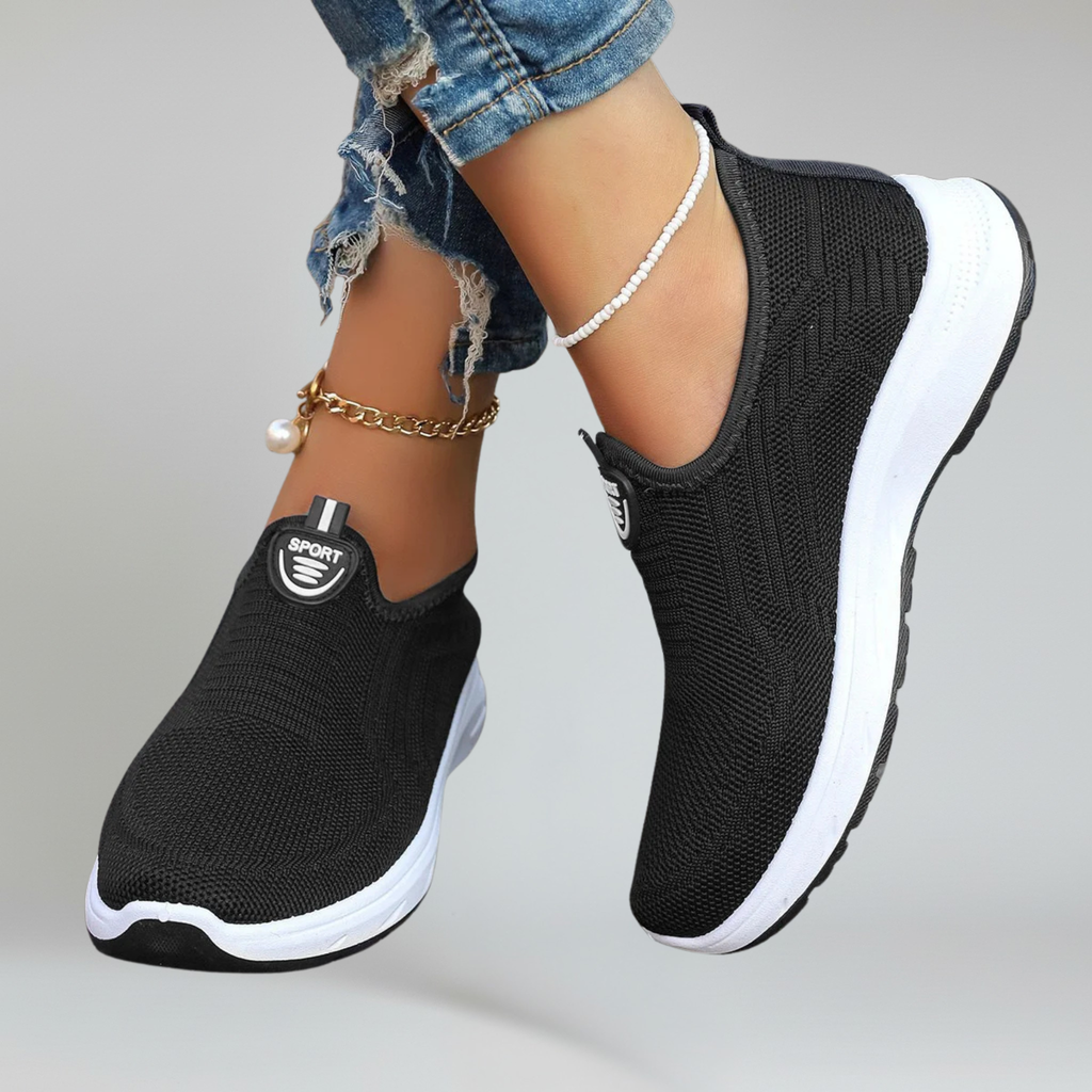 Kvinders Slip-On Gå-Sneakers med Åndbart Luftmesh og Gummisål