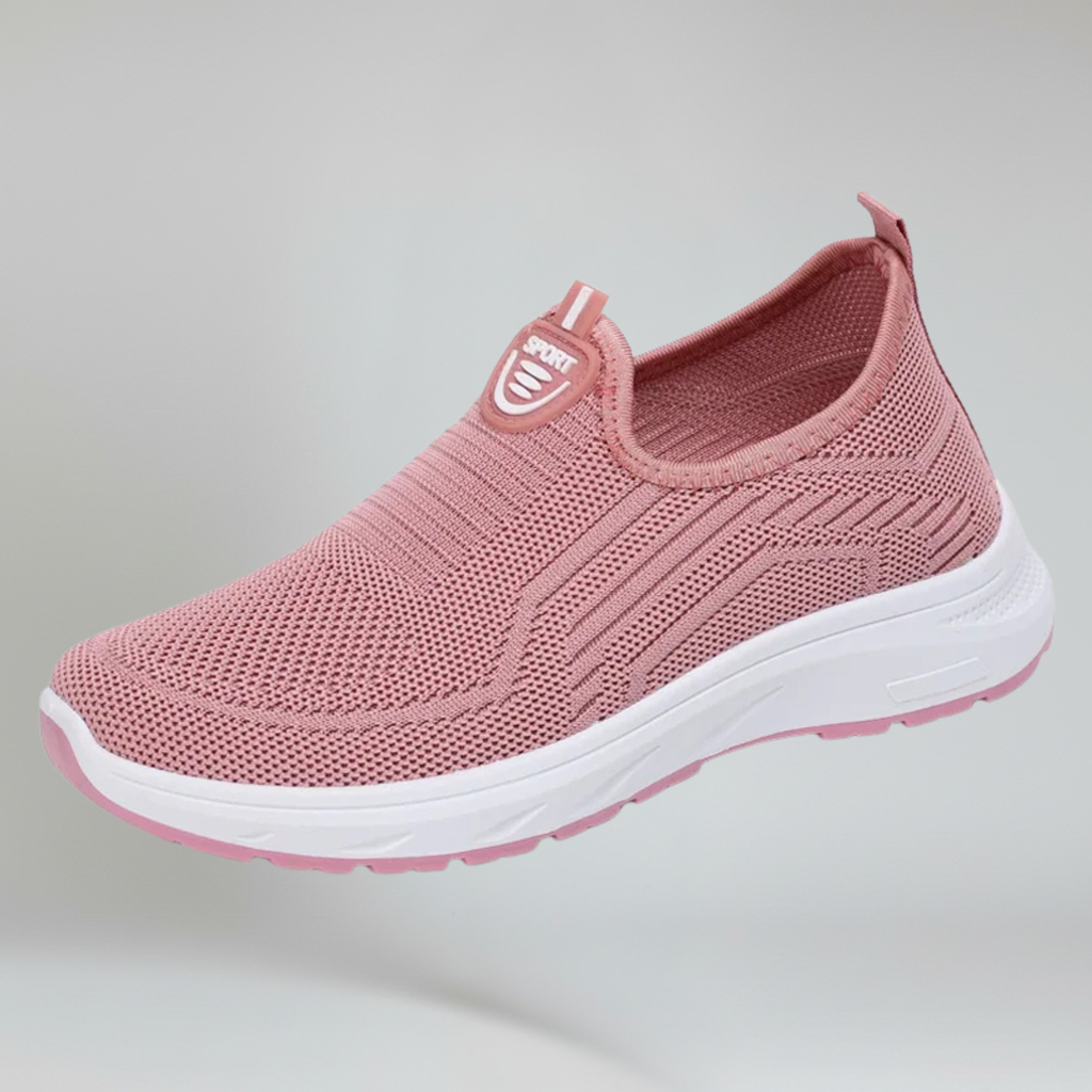 Kvinders Slip-On Gå-Sneakers med Åndbart Luftmesh og Gummisål
