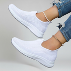 Kvinders Slip-On Gå-Sneakers med Åndbart Luftmesh og Gummisål