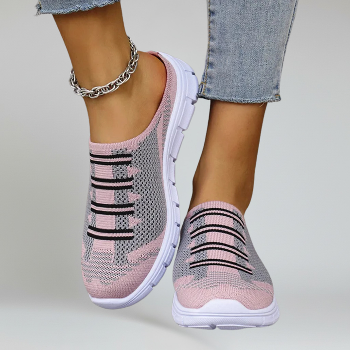 Kvinders Slip-On Gå Mules med Åndbart Air Mesh og Platform Gummisål