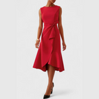 Sheila | Draperet Asymmetrisk Midi Kjole