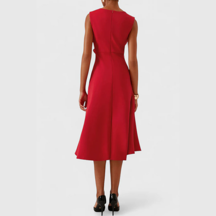 Sheila | Draperet Asymmetrisk Midi Kjole
