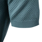 Kortærmet Strik Polo T-shirt til Herrer | Tekstureret Ensfarvet Design