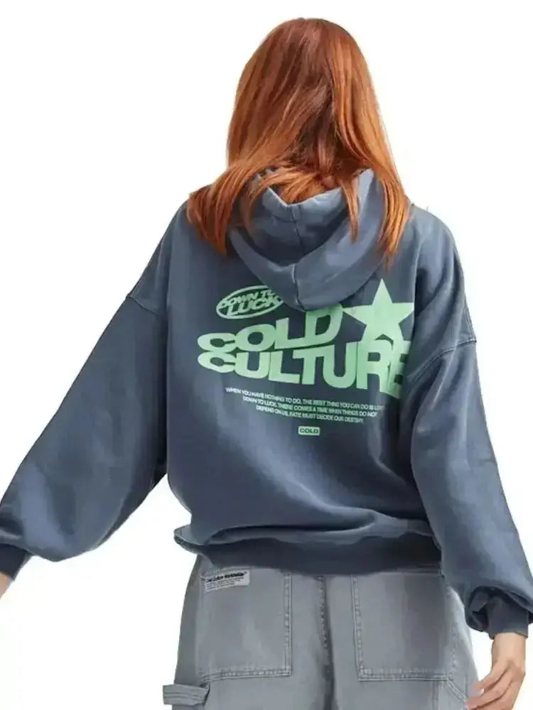 Oversized Cold Culture Hættetrøje med Rygtryk | Streetwear Hoodie & Grafisk Print