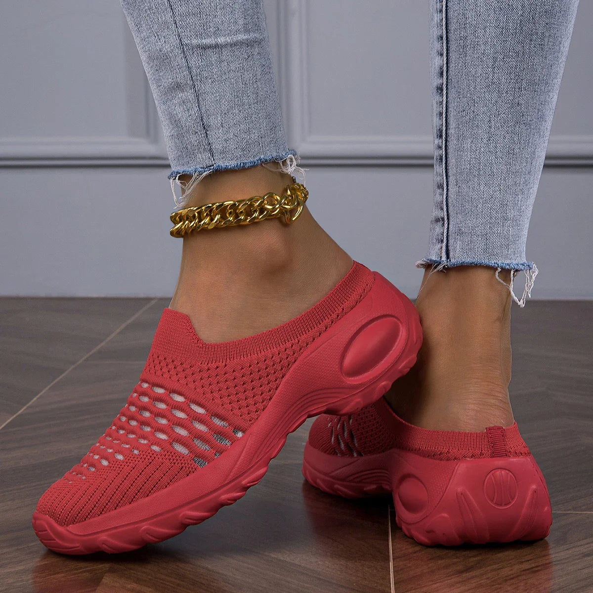 Ortopædiske Mesh Gå-Sko med Slip-On Design | Åndbare Komfort Hverdagssko