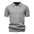 Kortærmet Strik Polo T-shirt til Herrer | Tekstureret Ensfarvet Design