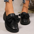 Loafers Dame med Sløjfe – Feminine Slip-On Sko i Lak & Mat