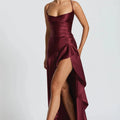 Satin Maxi Kjole med Slids | Elegant Bryllupsgæst- & Dimissionskjole
