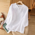 Suzanne | Blomstret Knap-Front Bluse