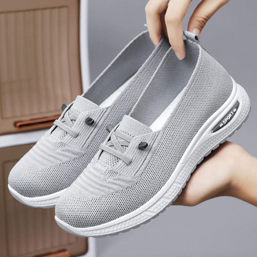 Orthopædiske Gå-sko til kvinder med svangstøtte og åndbart Flyknit-mesh