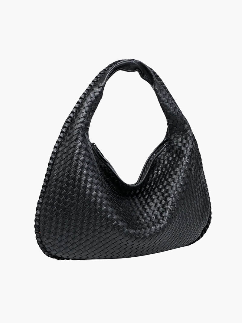 Stor Vævet Skuldertaske til Kvinder | Blødt Slouchy Design