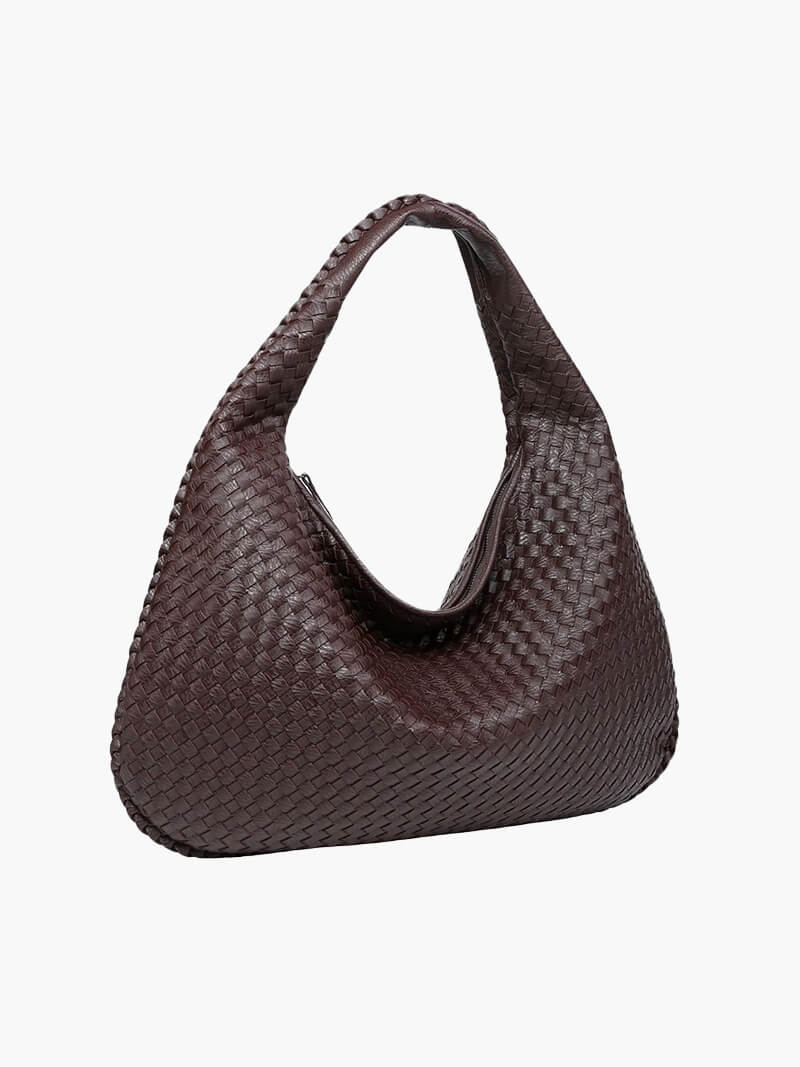Stor Vævet Skuldertaske til Kvinder | Blødt Slouchy Design