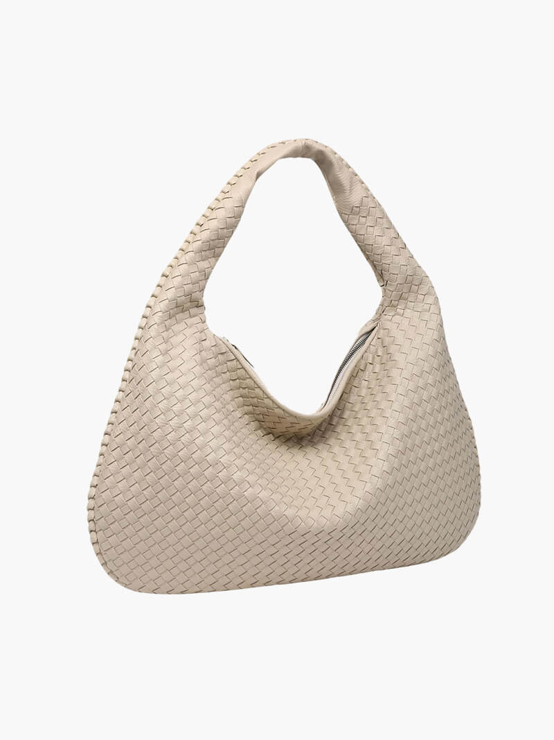 Stor Vævet Skuldertaske til Kvinder | Blødt Slouchy Design