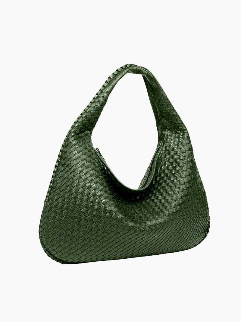 Stor Vævet Skuldertaske til Kvinder | Blødt Slouchy Design