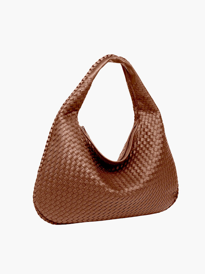 Stor Vævet Skuldertaske til Kvinder | Blødt Slouchy Design