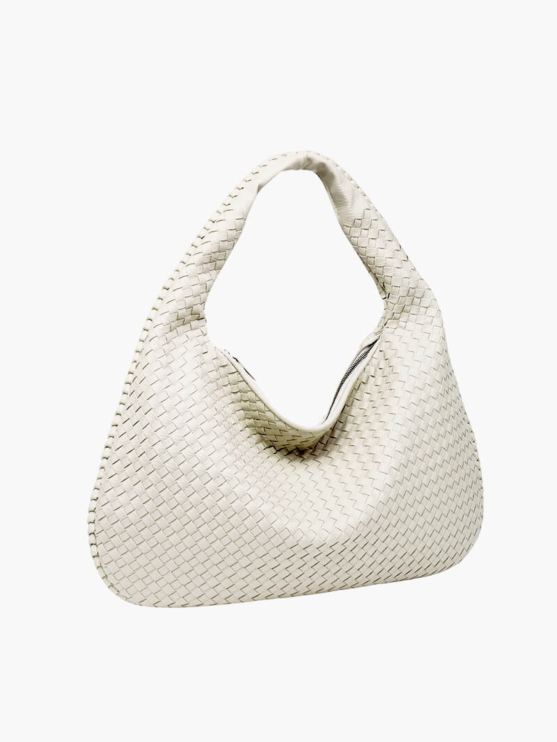 Stor Vævet Skuldertaske til Kvinder | Blødt Slouchy Design
