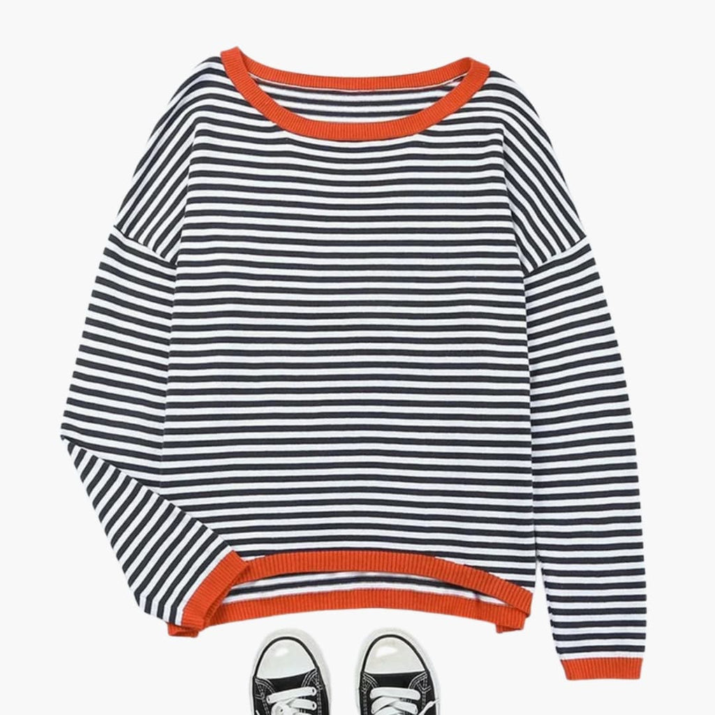 Kvinders Stribet T-shirt | Elegant Komfort til Hverdag