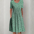 Blomstret Midi Kjole med Lommer | Casual Sommer-, Dimissions- & Strandkjole