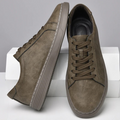 Lavskåret Ruskind Dress Sneakers med Snørebånd | Minimalistisk Kontor & Hverdagssko