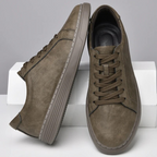 Lavskåret Ruskind Dress Sneakers med Snørebånd | Minimalistisk Kontor & Hverdagssko