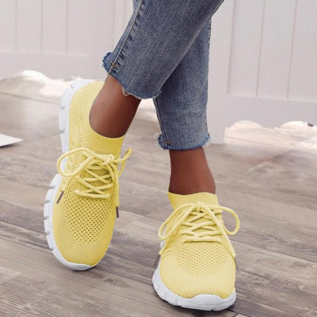 Orthopædiske Mesh Gå-sko til kvinder Åndbare Slip-On Letvægts Sneakers