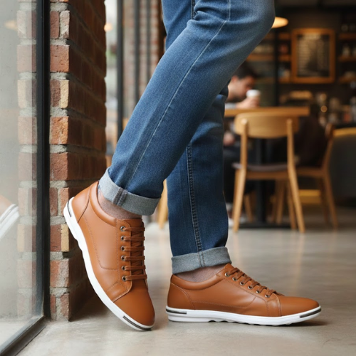 Herre Ny Casual Læder Gåflade Sneakers