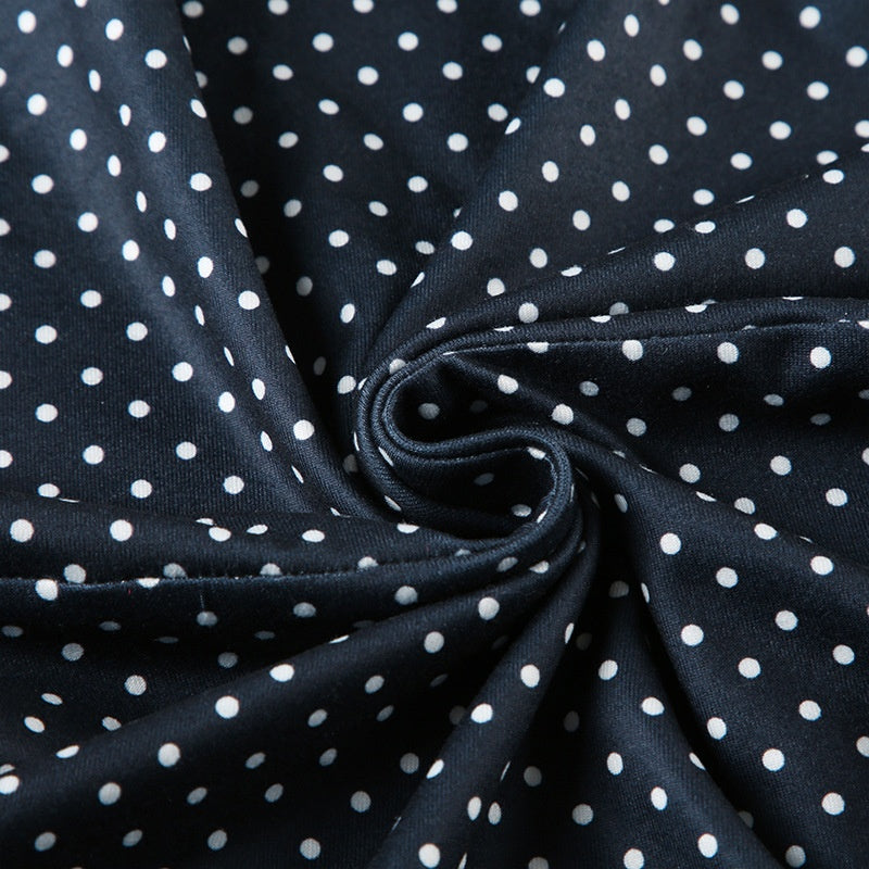 Kvinders ærmeløs polka dot mini kjole med tætsiddende talje