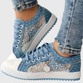 Ortopædiske Sneakers med Blonde Mesh Overlay | Lavskåret Platform Komfortsko