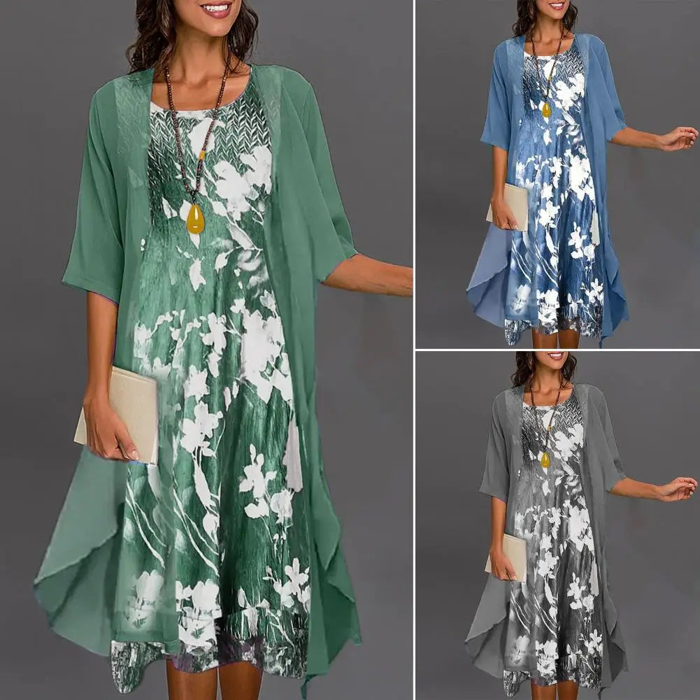Blomstret Sommerkjole – Elegant Romantisk Stil