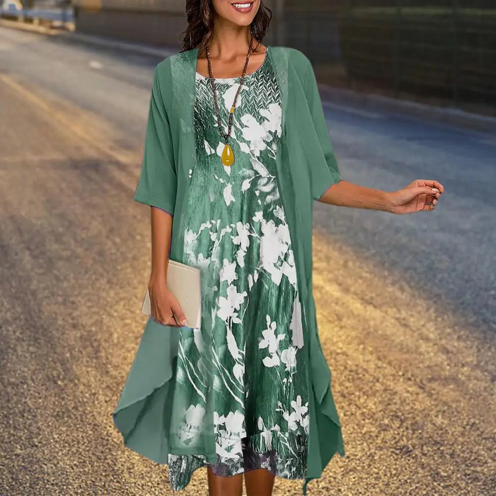Blomstret Sommerkjole – Elegant Romantisk Stil