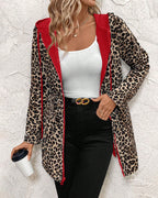 Slåom frakke med leopardprint til damer – chic og dristig
