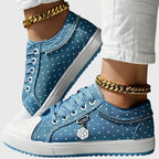 Ortopædiske Sneakers med Blonde Mesh Overlay | Lavskåret Platform Komfortsko