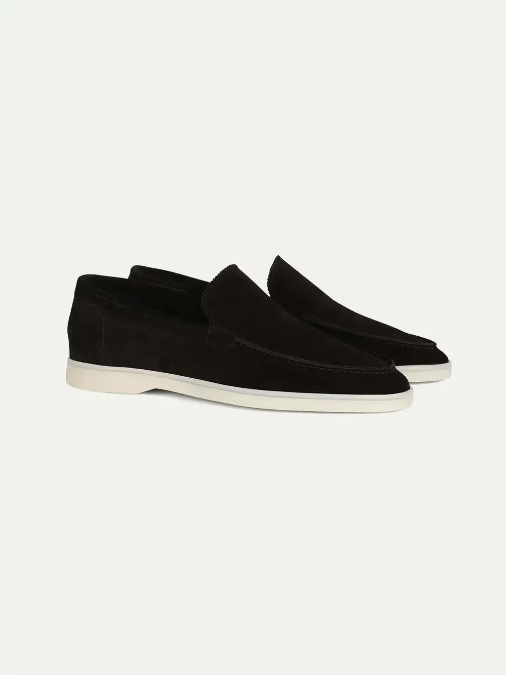 Ruskind Loafer Slip-On Lav Profil med Mokassin Syning og Fleksibel Gummisål