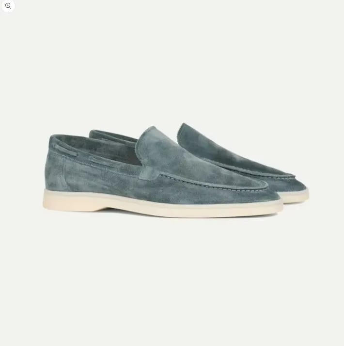 Ruskind Loafer Slip-On Lav Profil med Mokassin Syning og Fleksibel Gummisål