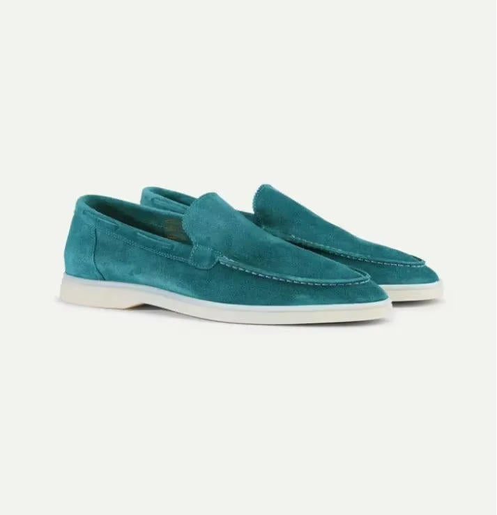 Ruskind Loafer Slip-On Lav Profil med Mokassin Syning og Fleksibel Gummisål