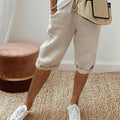 Casual Capri-bukser til Damer med Oprullede Ben | Badeshorts & Strandbukser i Let Stof