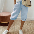Casual Capri-bukser til Damer med Oprullede Ben | Badeshorts & Strandbukser i Let Stof
